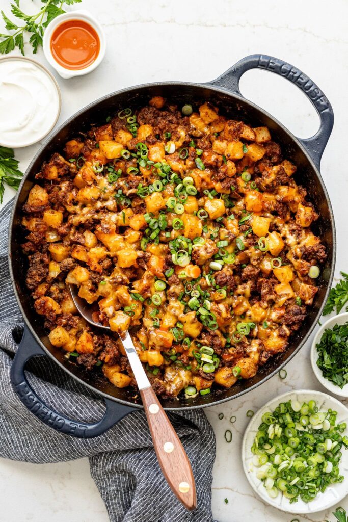 potato with ground beef skillet